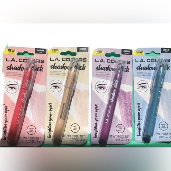 2pack Assorted creamy metallic eye Shadow stick in blue champagne pink purple - Picture 9 of 9